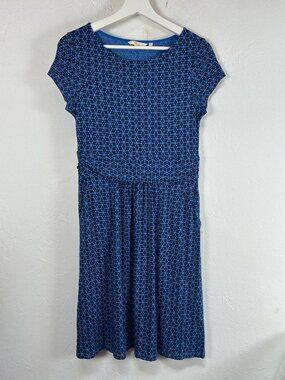 Boden Womens Amelie Brilliant Blue Daisy Bud Print Short Sleeve Dress Size 8P